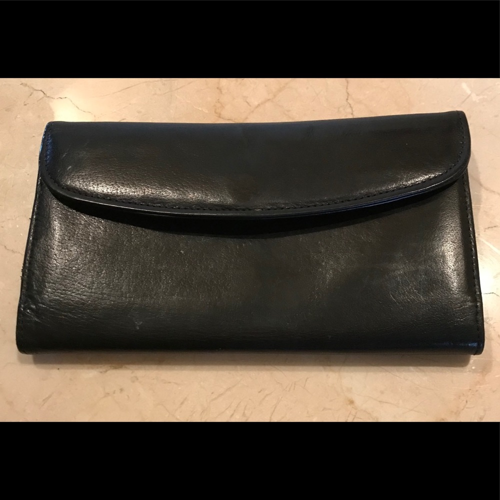 Black Coach wallet with checkbook cover